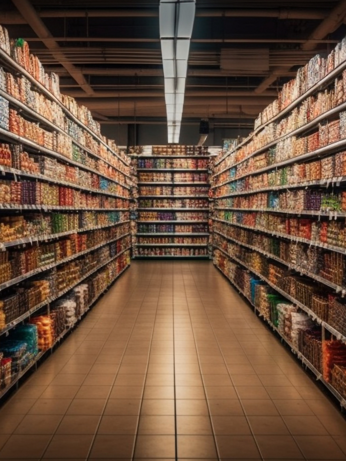 Mercado / loja de conveniência iluminada